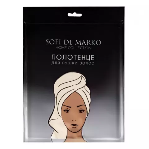 Полотенце для сушки волос Sofi De Marko "Beatrice" (крем) 26х58см