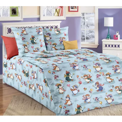Комплект постельного белья Бамбино “Пингви” (перкаль), 1.5 спальный