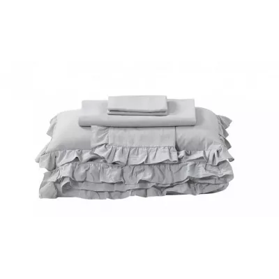 Комплект постельного белья Karteks "Вареный жаккард с рюшей" VJ-04, двухспальный