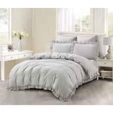 Комплект постельного белья Karteks "Вареный жаккард с рюшей" VJ-04, двухспальный