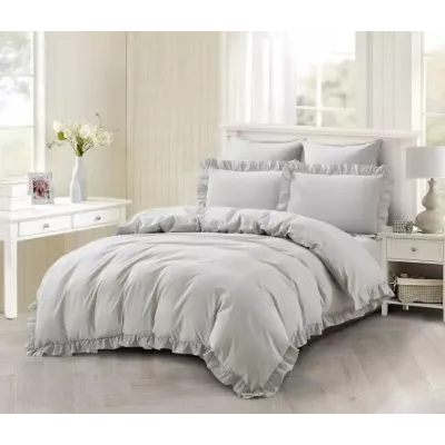 Комплект постельного белья Karteks "Вареный жаккард с рюшей" VJ-04, двухспальный