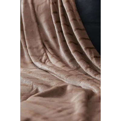 Плед Joy “Страйп” (серо-бежевый), 150×200