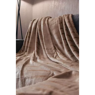 Плед Joy “Страйп” (серо-бежевый), 150×200