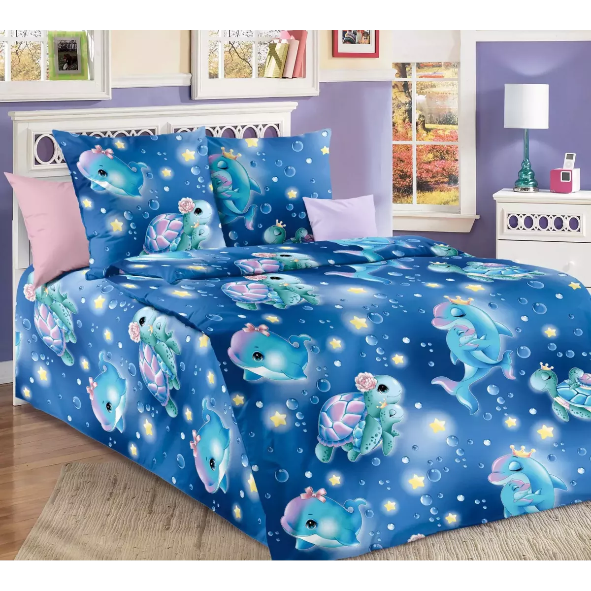 Комплект постельного белья Бамбино “Океан”, ясельное