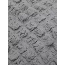 Чехол на прямой трехместный диван и два кресла с оборкой серый