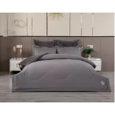 Комплект с одеялом KAZANOV.A Lindor Fluffy графит (египетский хлопок-велюр), евро