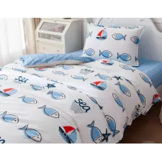 Комплект постельного белья Sofi De Marko “Морские рыбки”, 1.5 спальный