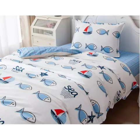 Комплект постельного белья Sofi De Marko “Морские рыбки”, 1.5 спальный