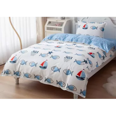 Комплект постельного белья Sofi De Marko “Морские рыбки”, 1.5 спальный