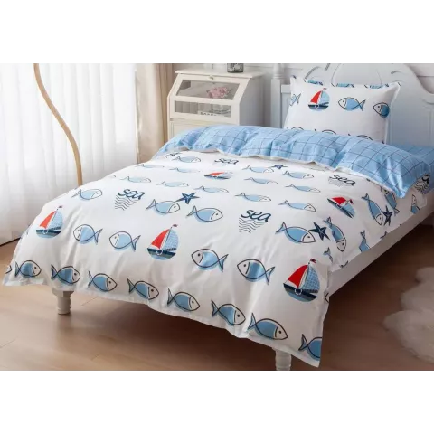 Комплект постельного белья Sofi De Marko “Морские рыбки”, 1.5 спальный