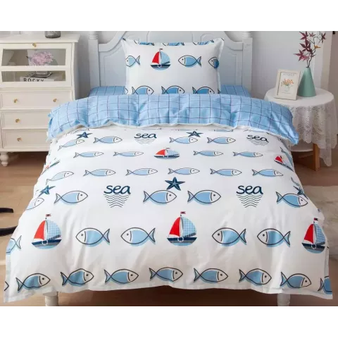 Комплект постельного белья Sofi De Marko “Морские рыбки”, 1.5 спальный