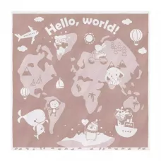 Полотенце махровое детское Облачко “Hello, world!” (бежевый тауп/белый), 100х100