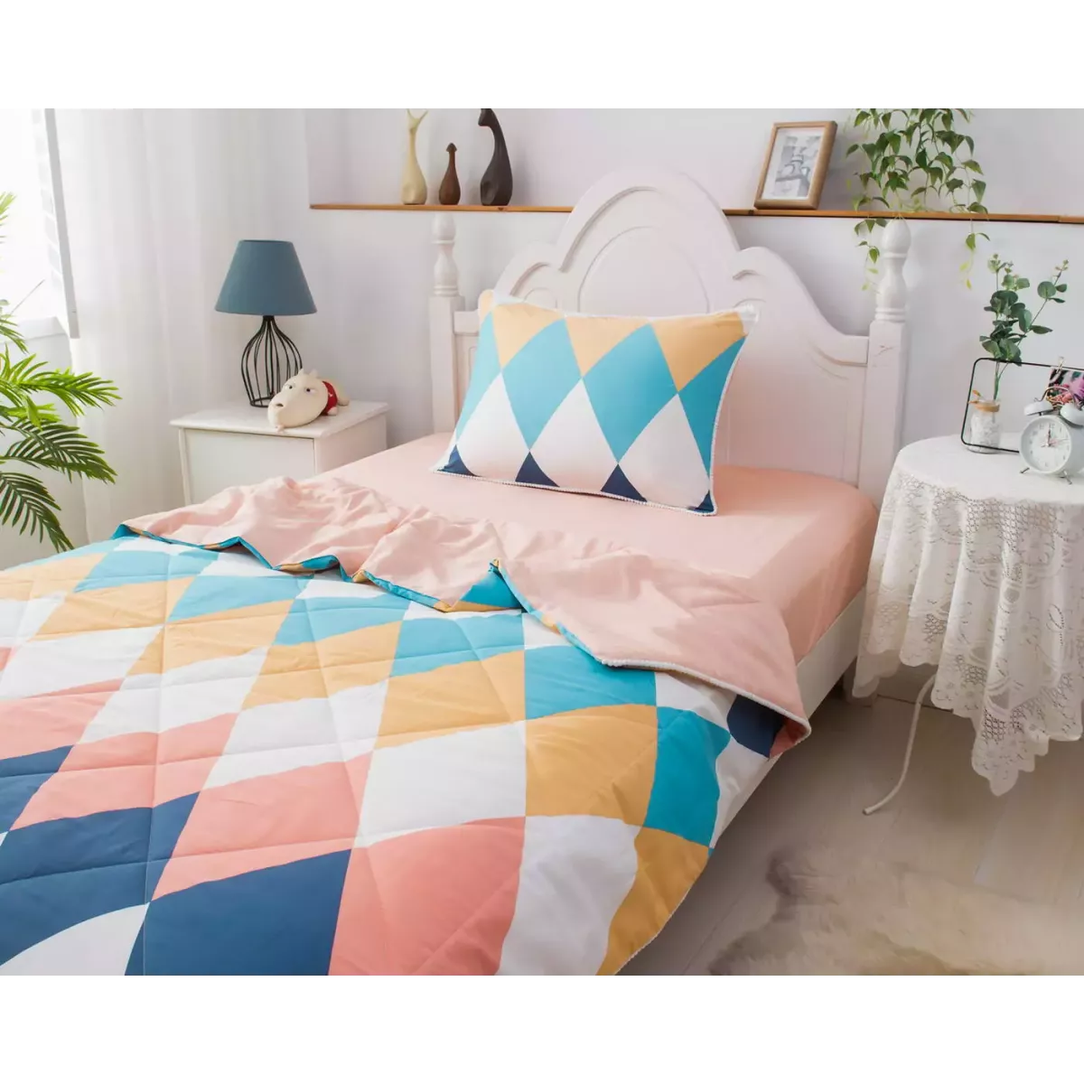 Комплект с одеялом Sofi De Marko "Ромбики" (цветные), 1.5 спальный