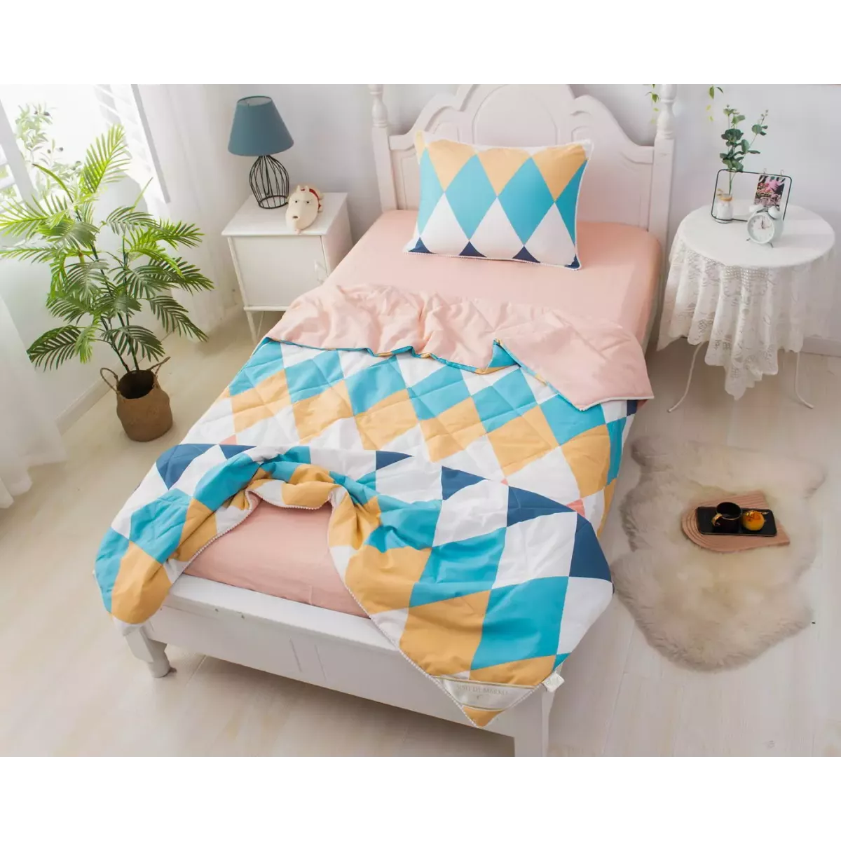 Комплект с одеялом Sofi De Marko "Ромбики" (цветные), 1.5 спальный