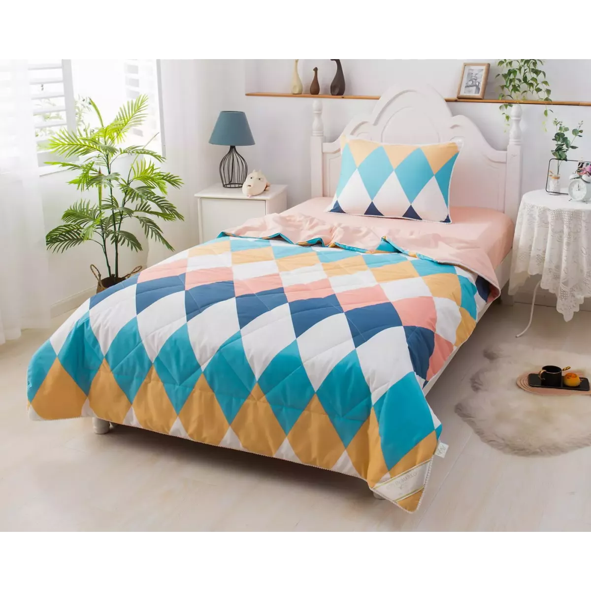 Комплект с одеялом Sofi De Marko "Ромбики" (цветные), 1.5 спальный
