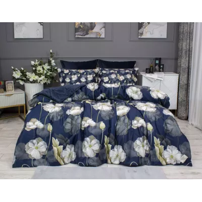 Комплект с одеялом KAZANOV.A. Жанет Egypt Cotton (индиго бежевый) 1,5 спальный