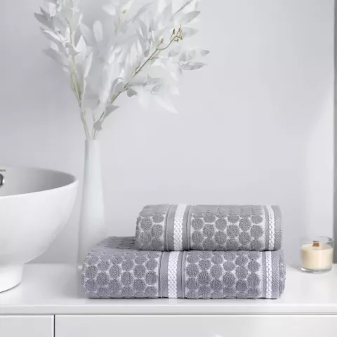 Набор полотенец Verossa "Dots tactille" Графит/Белый, 50х90 и 70х140