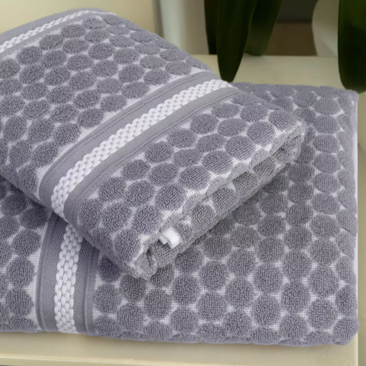 Набор полотенец Verossa "Dots tactille" Графит/Белый, 50х90 и 70х140