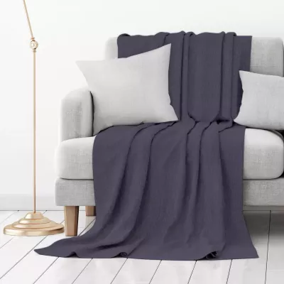 Покрывало Волшебная ночь "Рогожка" (индиго), 200х220