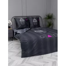 Комплект постельного белья Волшебная ночь Игра в кальмара "Over seer" (сатин), евро