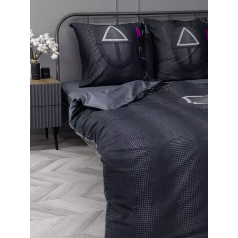 Комплект постельного белья Волшебная ночь Игра в кальмара "Over seer" (сатин), евро