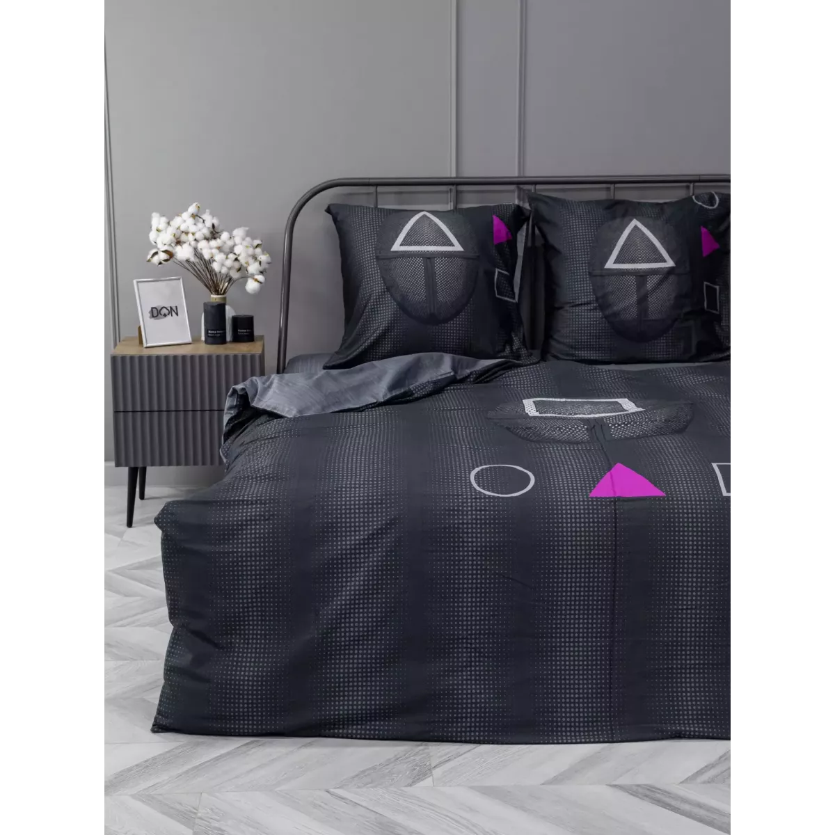 Комплект постельного белья Волшебная ночь Игра в кальмара "Over seer" (сатин), евро