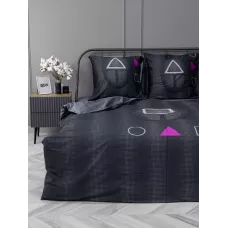 Комплект постельного белья Волшебная ночь Игра в кальмара "Over seer" (сатин), евро