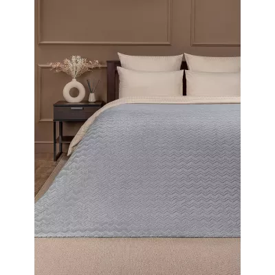 Плед TexRepublic "Зигзаг" серый, 200x220