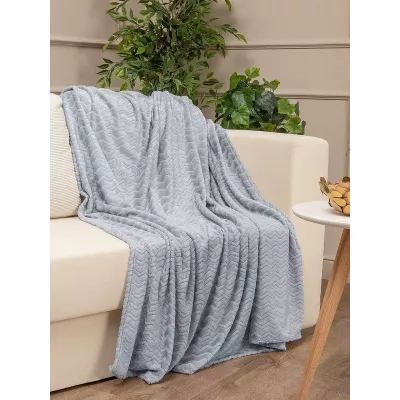 Плед TexRepublic "Зигзаг" серый, 200x220