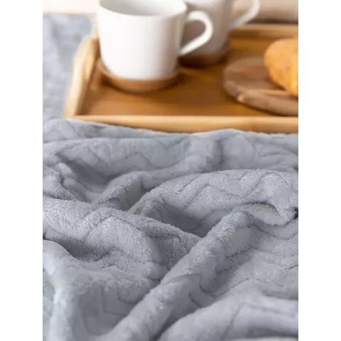 Плед TexRepublic "Зигзаг" серый, 200x220