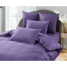 Комплект постельного белья Karteks "Сатин однотонный с кантом" (сиреневый) HK-05, евро