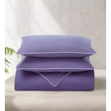 Комплект постельного белья Karteks "Сатин однотонный с кантом" (сиреневый) HK-05, евро