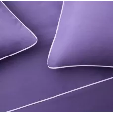 Комплект постельного белья Karteks "Сатин однотонный с кантом" (сиреневый) HK-05, евро