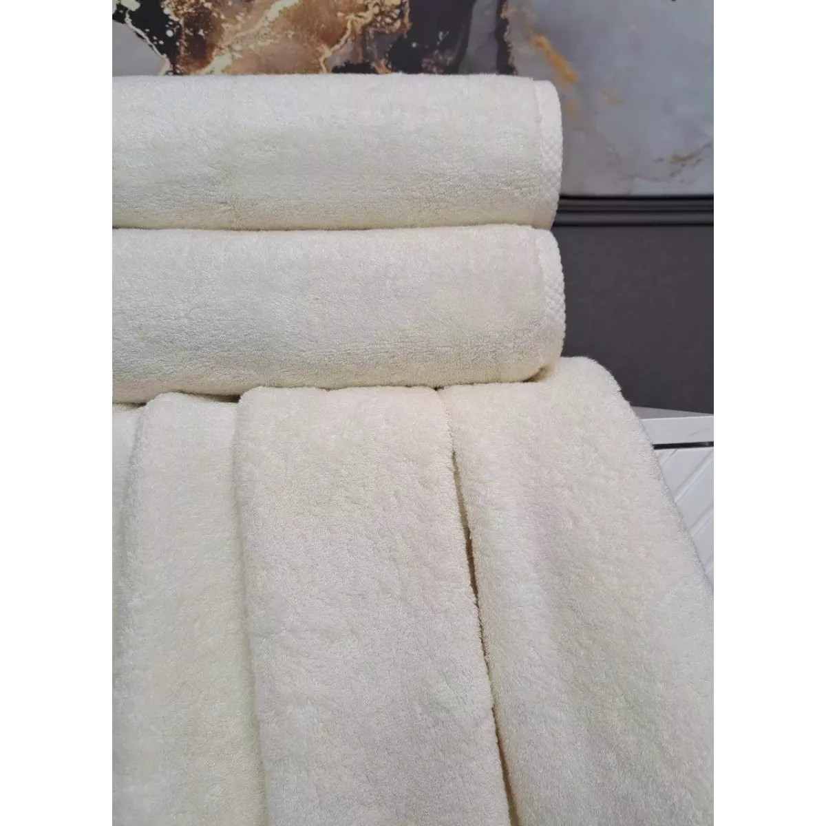 Комплект полотенец Kazanov.a “Lavinia” (айвори), 50х90 и 70х140