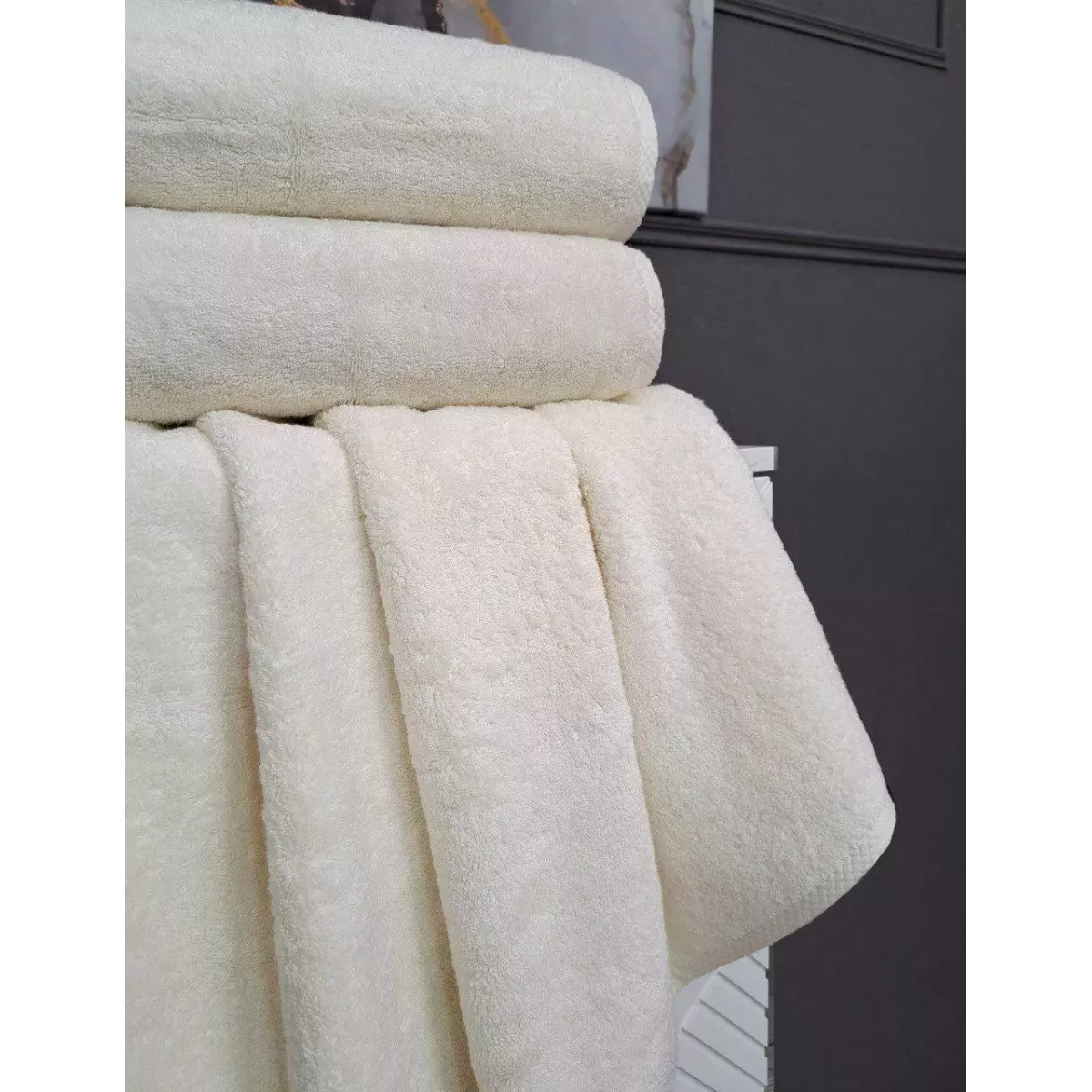 Комплект полотенец Kazanov.a “Lavinia” (айвори), 50х90 и 70х140