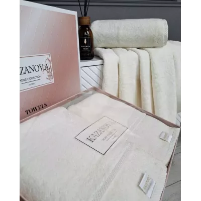 Комплект полотенец Kazanov.a “Lavinia” (айвори), 50х90 и 70х140