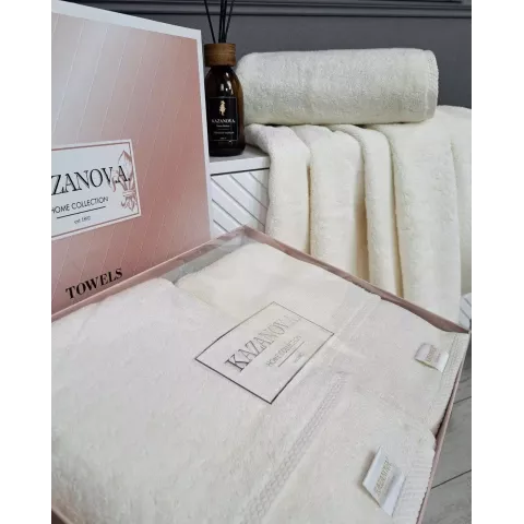Комплект полотенец Kazanov.a “Lavinia” (айвори), 50х90 и 70х140