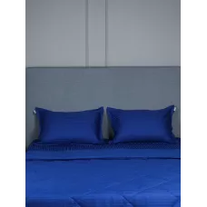 Комплект с одеялом DonCotton "Stripe Sateen" (cиний), евро