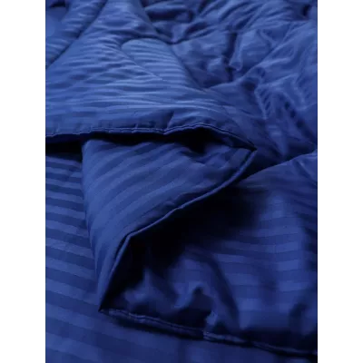 Комплект с одеялом DonCotton "Stripe Sateen" (cиний), евро