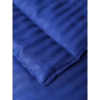 Комплект с одеялом DonCotton "Stripe Sateen" (cиний), евро