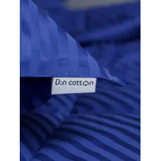 Комплект с одеялом DonCotton "Stripe Sateen" (cиний), евро