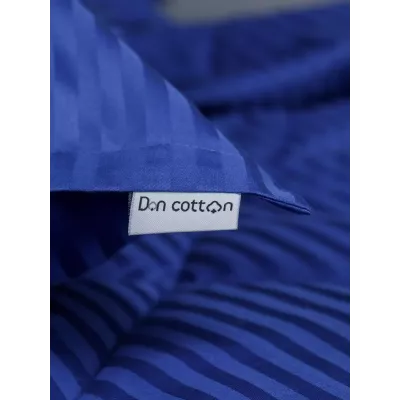 Комплект с одеялом DonCotton "Stripe Sateen" (cиний), евро