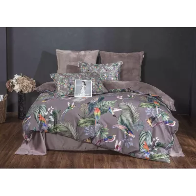 Комплект с одеялом KAZANOV.A “Колибри Каллиопа” капучино (египетский хлопок-велюр), 1.5 спальный