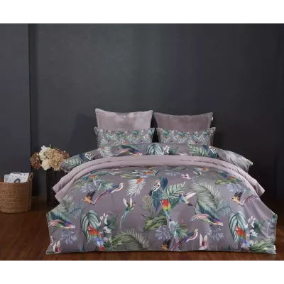 Комплект с одеялом KAZANOV.A “Колибри Каллиопа” капучино (египетский хлопок-велюр), 1.5 спальный