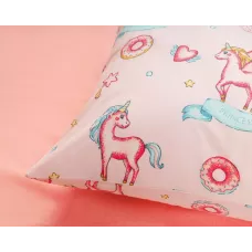 Комплект постельного белья Siberia Home “Единорог” (розовый), 1.5 спальный