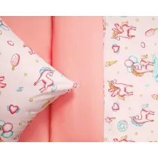 Комплект постельного белья Siberia Home “Единорог” (розовый), 1.5 спальный