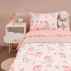 Комплект постельного белья Siberia Home “Единорог” (розовый), 1.5 спальный