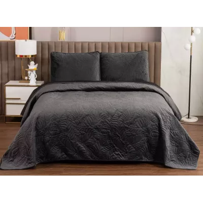 Велюровое покрывало Sofi De Marko “Мелисса” (черный), 240x260