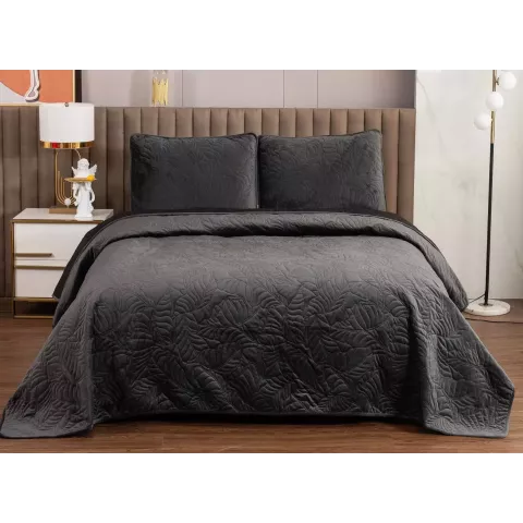 Велюровое покрывало Sofi De Marko “Мелисса” (черный), 240x260