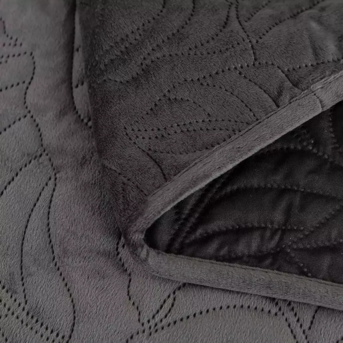 Велюровое покрывало Sofi De Marko “Мелисса” (черный), 240x260